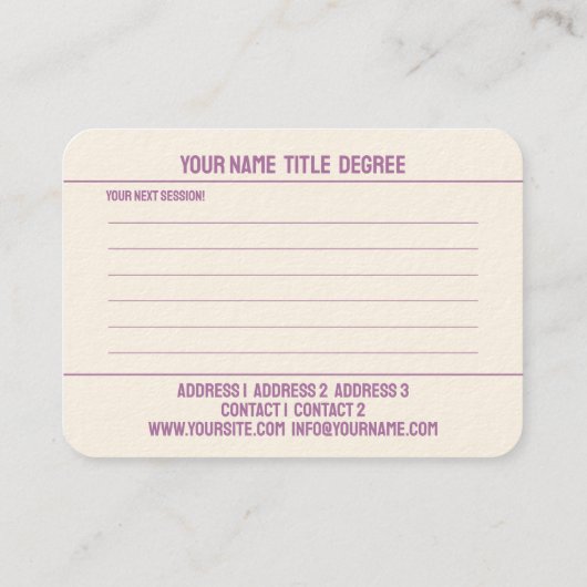 サイコセラピスト,コーチング – 名刺 (裏面)