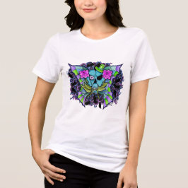 サイコデイジー ドクロとバラの女性用Tシャツ トライブレンドＴシャツ