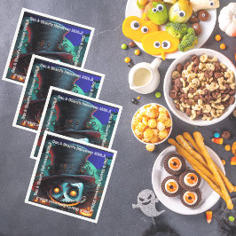 サイコトップハットハローウィンパーティ スタンダードカクテルナプキン