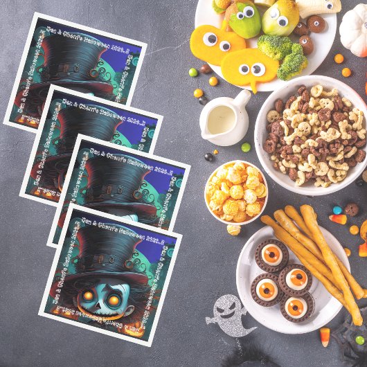 サイコトップハットハローウィンパーティ スタンダードカクテルナプキン