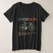 サイコパおもしろいスサイクリング(自転車・バイクもしくは自転車に乗る人) プラスサイズTシャツ (デザイン正面)