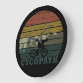 サイコパスおもしろいサイクリングことわざ ラージ壁時計 (傾斜)