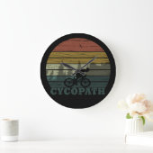 サイコパスおもしろいサイクリングことわざ ラージ壁時計 (ホーム)