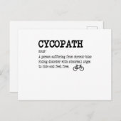 サイコパスおもしろいサイクリング自転車乗りサイクリスト ポストカード (正面/裏面)