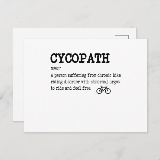 サイコパスおもしろいサイクリング自転車乗りサイクリスト ポストカード (正面/裏面)