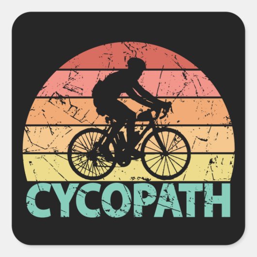 サイコパスおもしろいサイクリング スクエアシール (正面)