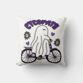 サイコパスハロウィーン幽霊オンパープルサイクリング クッション (正面)