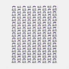 サイコパスハロウィーン幽霊オンパープルサイクリング フリースブランケット