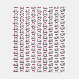 サイコパスハロウィーン幽霊オンピンク自転車 フリースブランケット