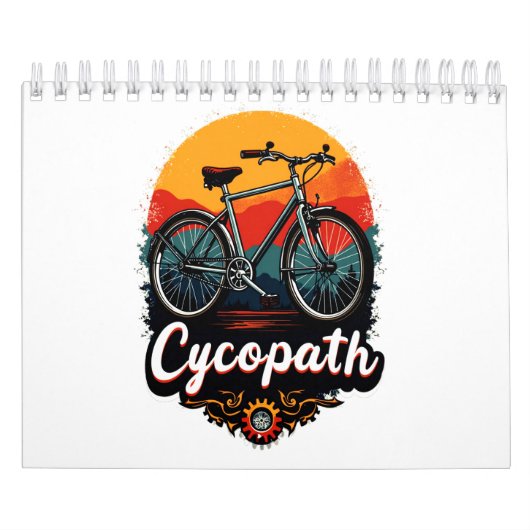 サイコパス：エネルギッシュな自転車とサンセットグラフィック カレンダー (カバー)