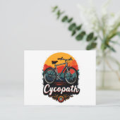 サイコパス：エネルギッシュな自転車とサンセットグラフィック シーズンポストカード (スタンド正面)