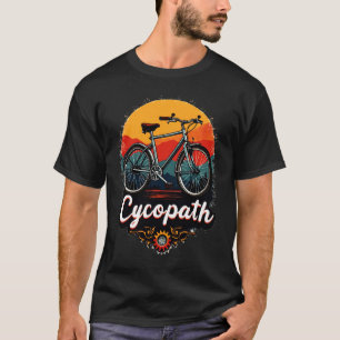 サイコパス:エネルギッシュな自転車とサンセットグラフィック Tシャツ