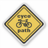 サイコパス 自転車愛好家のための面白い道路標識 シール (正面)