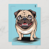 サイコプグ熱狂するブルドッグポストカードデザイン ポストカード (正面/裏面)