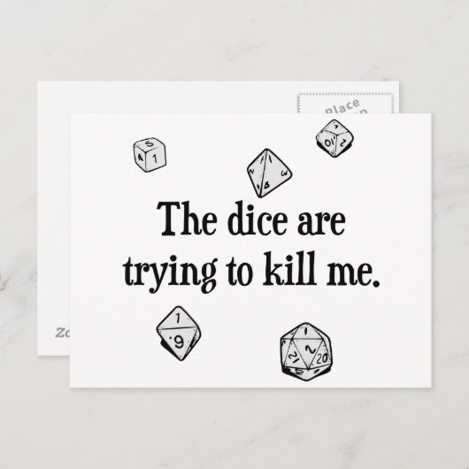サイコロが私を殺そうとしている ポストカード (正面/裏面)