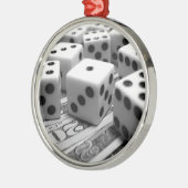 サイコロのお金のクリスマスのオーナメント メタルオーナメント (左)
