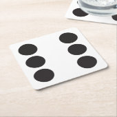 サイコロのコースター スクエアペーパーコースター (アングル)