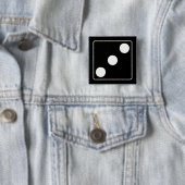 サイコロのピップスの番号ホワイト3 +あなたのバックガー。 缶バッジ (インサイチュ)