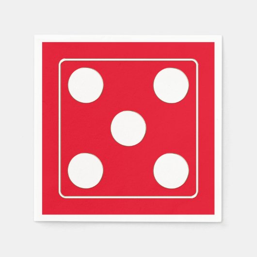 サイコロのピップスの番号ホワイト5 +あなたのバックガー。 スタンダードカクテルナプキン (正面)