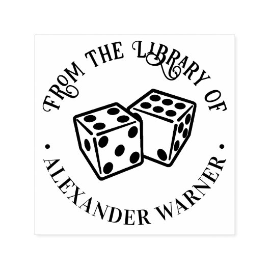 サイコロのペア ギャンブル カジノ ゲーム 図書館 本 セルフインキングスタンプ (デザイン)