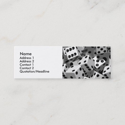 サイコロの人物点描カード スキニー名刺 (正面)