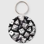 サイコロの喜び:幾何学的カスケード キーホルダー (裏面)