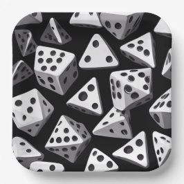 サイコロの喜び：幾何学的カスケード ペーパープレート