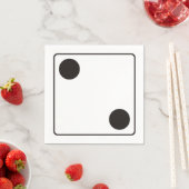 サイコロの数のpips 2 +あなたのバックガー。 スタンダードカクテルナプキン (インサイチュ)