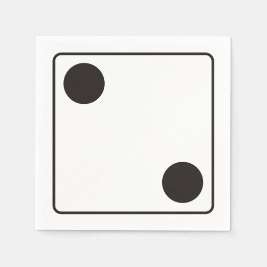 サイコロの数のpips 2 +あなたのバックガー。 スタンダードカクテルナプキン (正面)