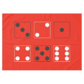 サイコロの数ピップの白黒ミックス+あなたのバックグラム。 テーブルクロス (正面(横))