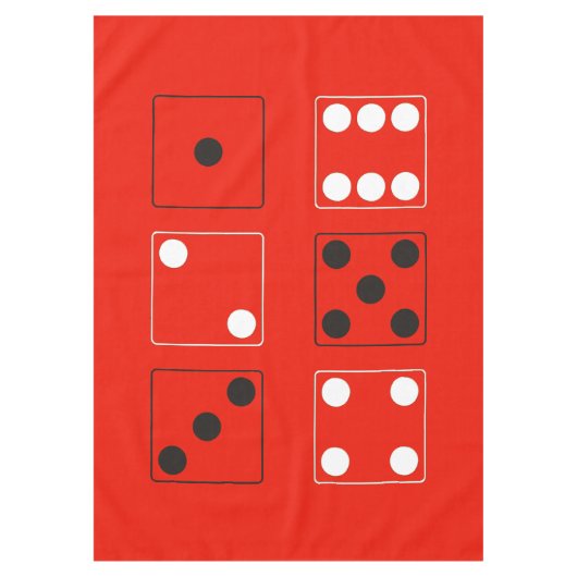 サイコロの数ピップの白黒ミックス+あなたのバックグラム。 テーブルクロス (正面)