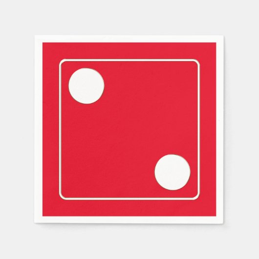 サイコロの番号ピップホワイト2 + your backgr. スタンダードカクテルナプキン (正面)