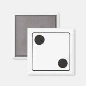 サイコロの目の数 2 + 背景 マグネット (正面/裏面)