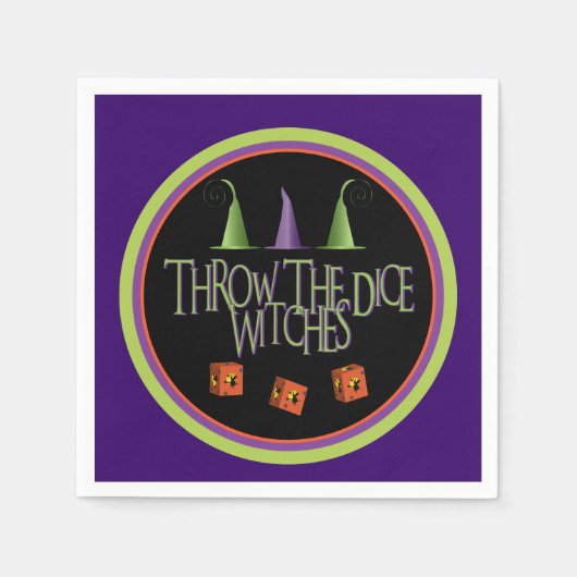 サイコロを投げる スタンダードカクテルナプキン (正面)