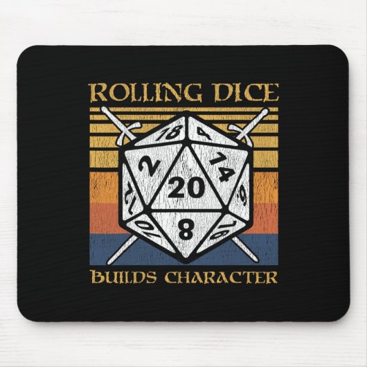 サイコロを振って人格形成!面白いRPGテーブルゲーム好き マウスパッド (正面)