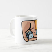 サイコロを振る コーヒーマグカップ (正面左)