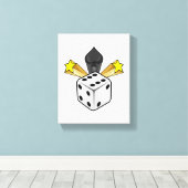 サイコロアットトランプのポーカーwithスペード&スター キャンバスプリント (インサイチュ (ウッドフロア))