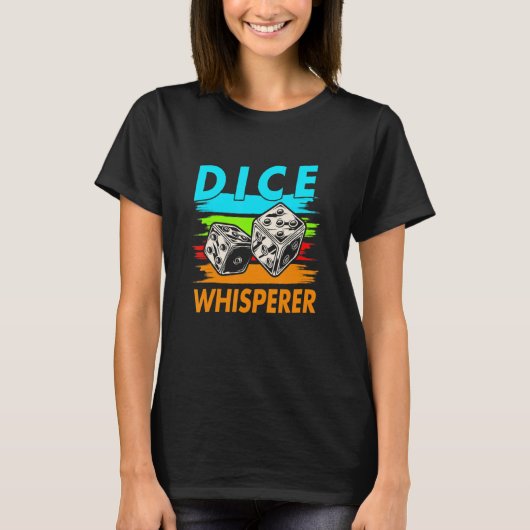 サイコロウィスパーラークラプスプレーヤーカジノ賭博 Tシャツ (正面)