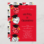 サイコロカジノ賭博卒業パーティー招待状 招待状 (正面/裏面)