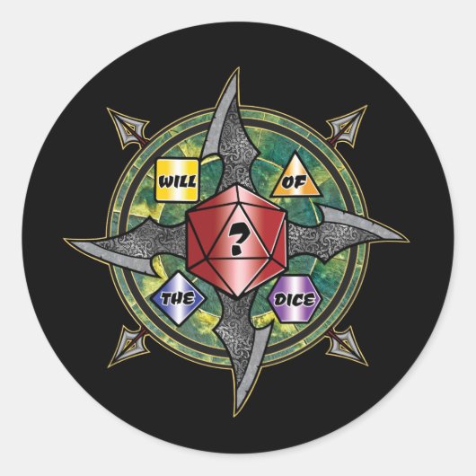 サイコロシールの意志 ラウンドシール (正面)