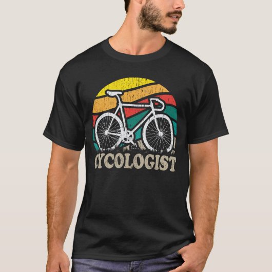 サイコロジストおもしろいバイクサイクリングサイクリングラバーギフト Tシャツ (正面)
