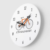 サイコロジストオレンジ自転車大時計 ラージ壁時計 (傾斜)