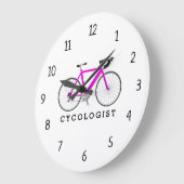 サイコロジストピンク自転車大時計 ラージ壁時計 (傾斜)