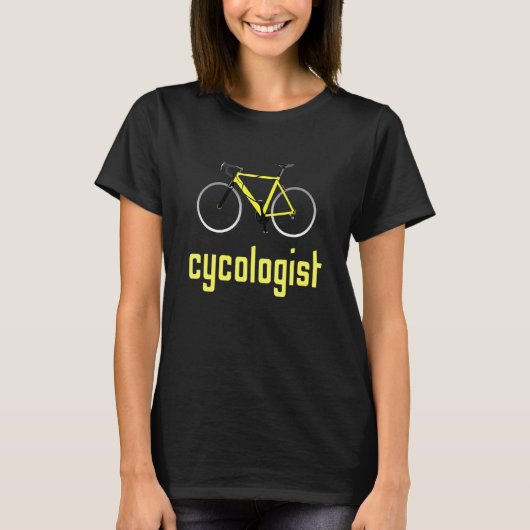 サイコロジスト 女性 自転車 ロードバイク サイクリスト トライアスロン Tシャツ (正面)