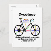 サイコロジー自転車の喜びの科学おもしろい ポストカード (正面/裏面)