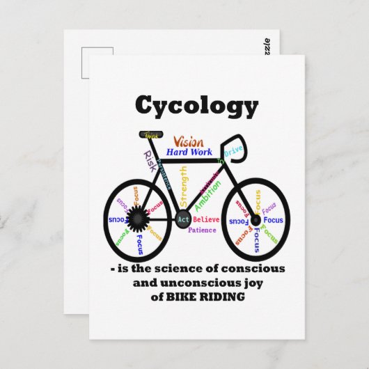 サイコロジー自転車の喜びの科学おもしろい ポストカード (正面/裏面)