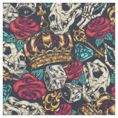 サイコロスカルバラクラウン賭博偏心パターン ファブリック (クローズアップ)