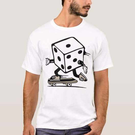 サイコロスケーターのスケートボード Tシャツ (正面)
