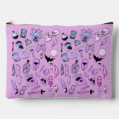 サイコロバッグ- RPGパターン（ピンク） アクセサリーポーチ (正面)