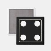 サイコロピップスの番号ホワイト4 +あなたのバックガー。 マグネット (正面/裏面)